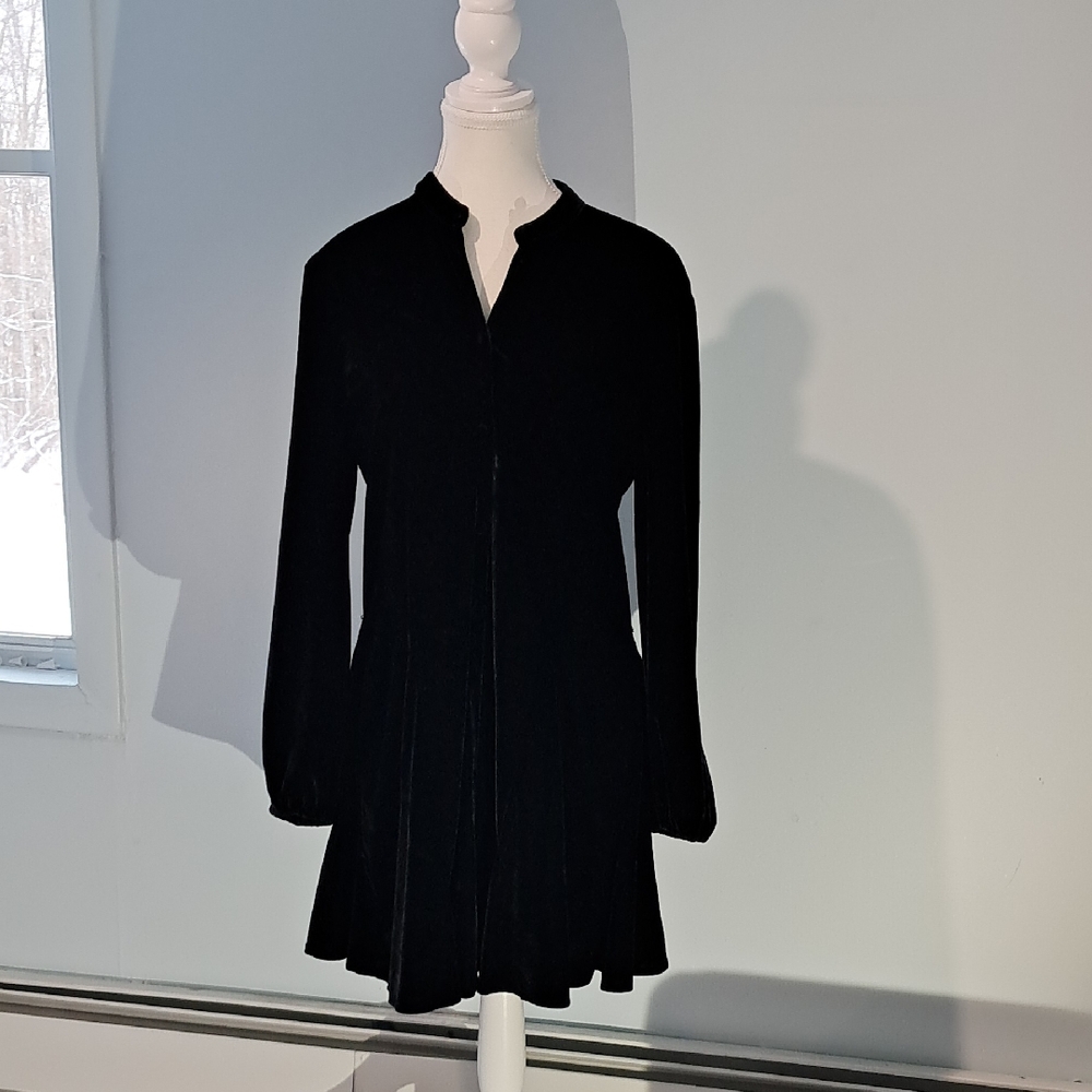 Zara Black Velvety Mini‎ Dress. Size Medium.